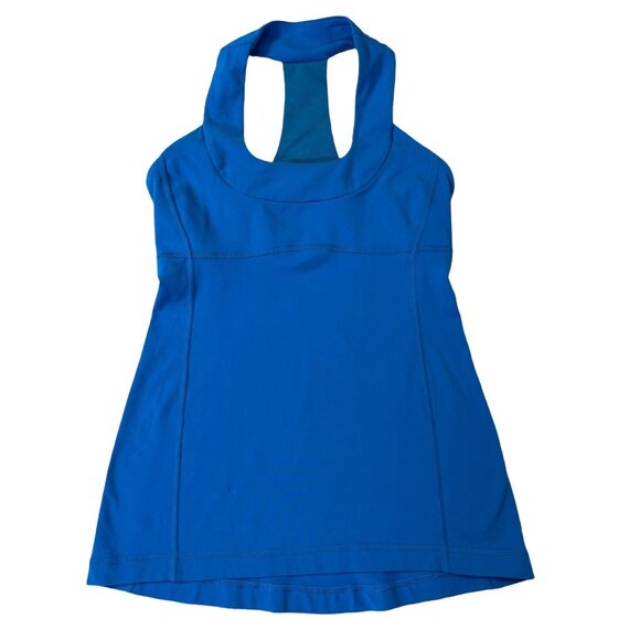 Lululemon Tops - Lululemon Athletica Scoop Neck T-Back Luon Blue Yoga Tank Top Size 6